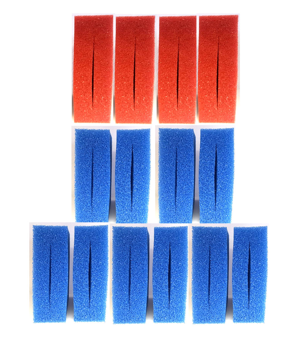 Pondlife Ersatzfilterschwamm Set für Oase Biotec 30 10 x blau, 4 x rot 