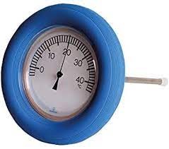 mediPOOL - Thermometer mit V2A Messfühler und blauem Schwimmring - gut ablesbare Skala für Schwimmba