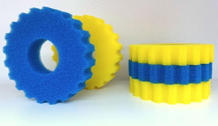 Pondlife Ersatz-Filterschwämme für Druckfilter - CPF-10000 2x blau (grob) 3x gelb (fein)