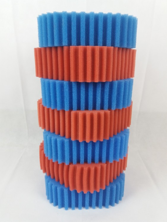Filterschwamm Ersatz-Set für Oase FiltoClear 16000 / 4x blau + 3x rot