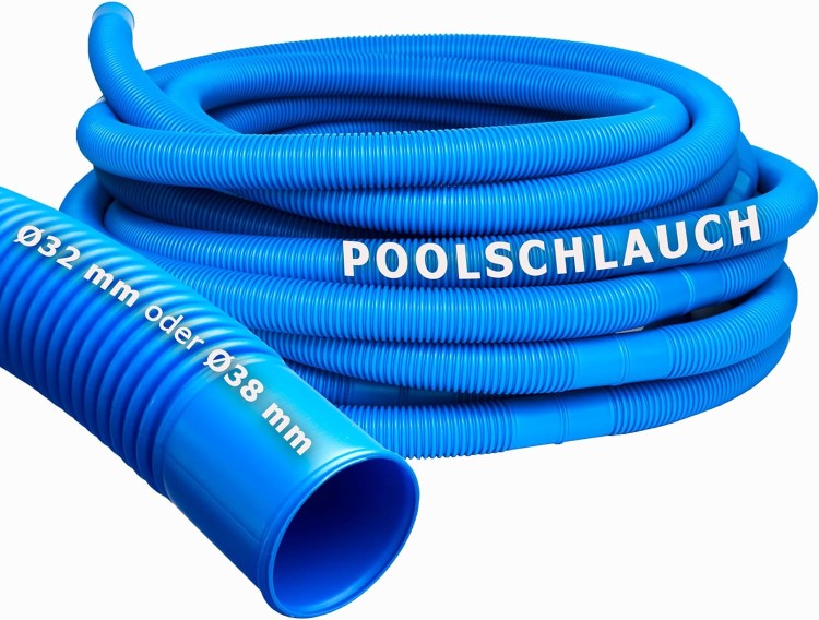 Pondlife Poolschlauch, Saugschlauch, Schwimmschlauch Ø 32 15m (1,5 m Muffenabstand) blau