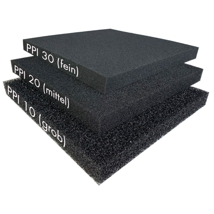 Pondlife Filterschaum schwarz 50x50x5 cm zur optimalen Verwendung als Filtermedium in Teichfiltern