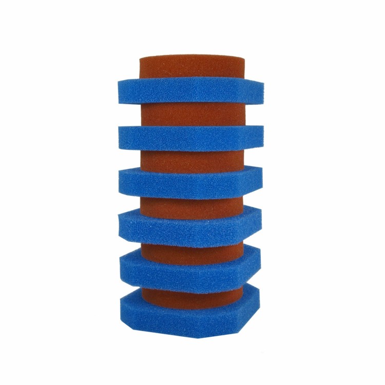 Filterschwamm Ersatz-Set für Oase FiltoClear 15000 / 6x blau + 6x rot