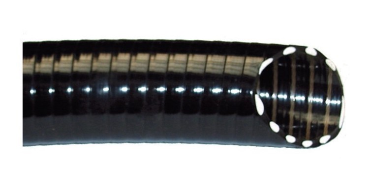 Saug-/Druckschlauch Ø 40 mm schwarz mit Spirale (Meterware) - schwere Qualität