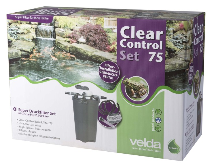 Velda Clear Control 75 Set Druckfilter UVC + Pumpe
