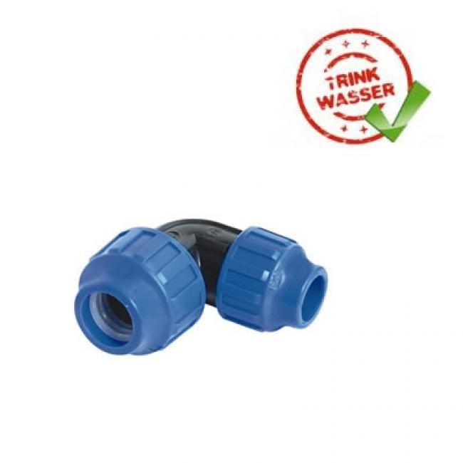 PE Rohr 90° Winkel, reduziert Performance DVGW - Trinkwasser geeignet