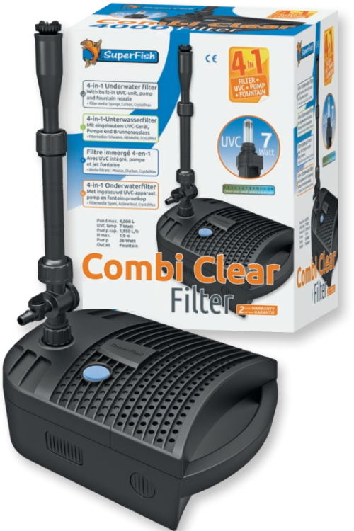 SuperFish Combi Clear 2000-4000 4-in-1-Filter mit Pumpe und UVC-Gerät