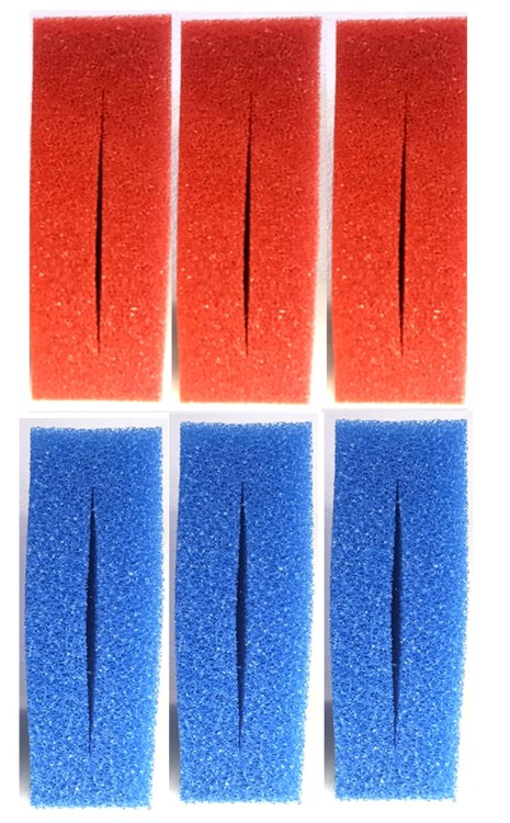 Ersatzfilterschwamm Set für Oase Biotec 10 (3 x blau, 3 x rot)