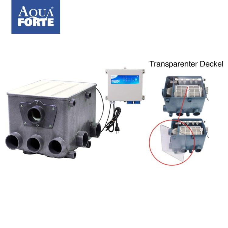 AquaForte Kunststoff ATF-1 Trommelfilter incl. Steuerung &amp; transp. Deckel