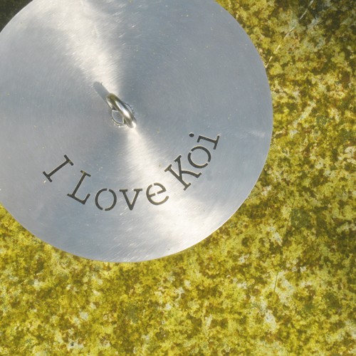 CC Edelstahlabdeckung für Bodenablauf - "I love Koi"