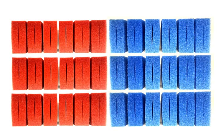 Ersatzfilterschwamm Set für Oase Biotec 36 und Screenmatic 36 (18 x blau, 18 x rot)