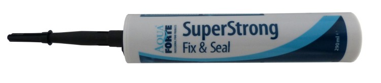 AquaForte Vorteilset / 3 X Fix &amp; Seal Super-Strong Spezialkleber 290ml schwarz