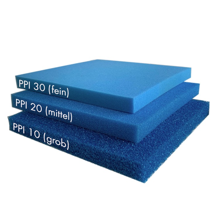 Pondlife Filterschaum blau 50x50x2 cm zur optimalen Verwendung als Filtermedium in Teichfiltern